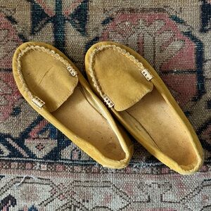 Mustard Velvet Loafers Women’s Flats Size 40